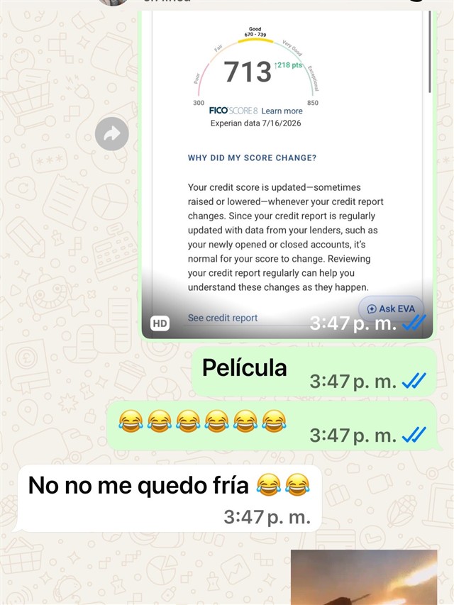 Captura real (WhatsApp): No no me quedo fría.